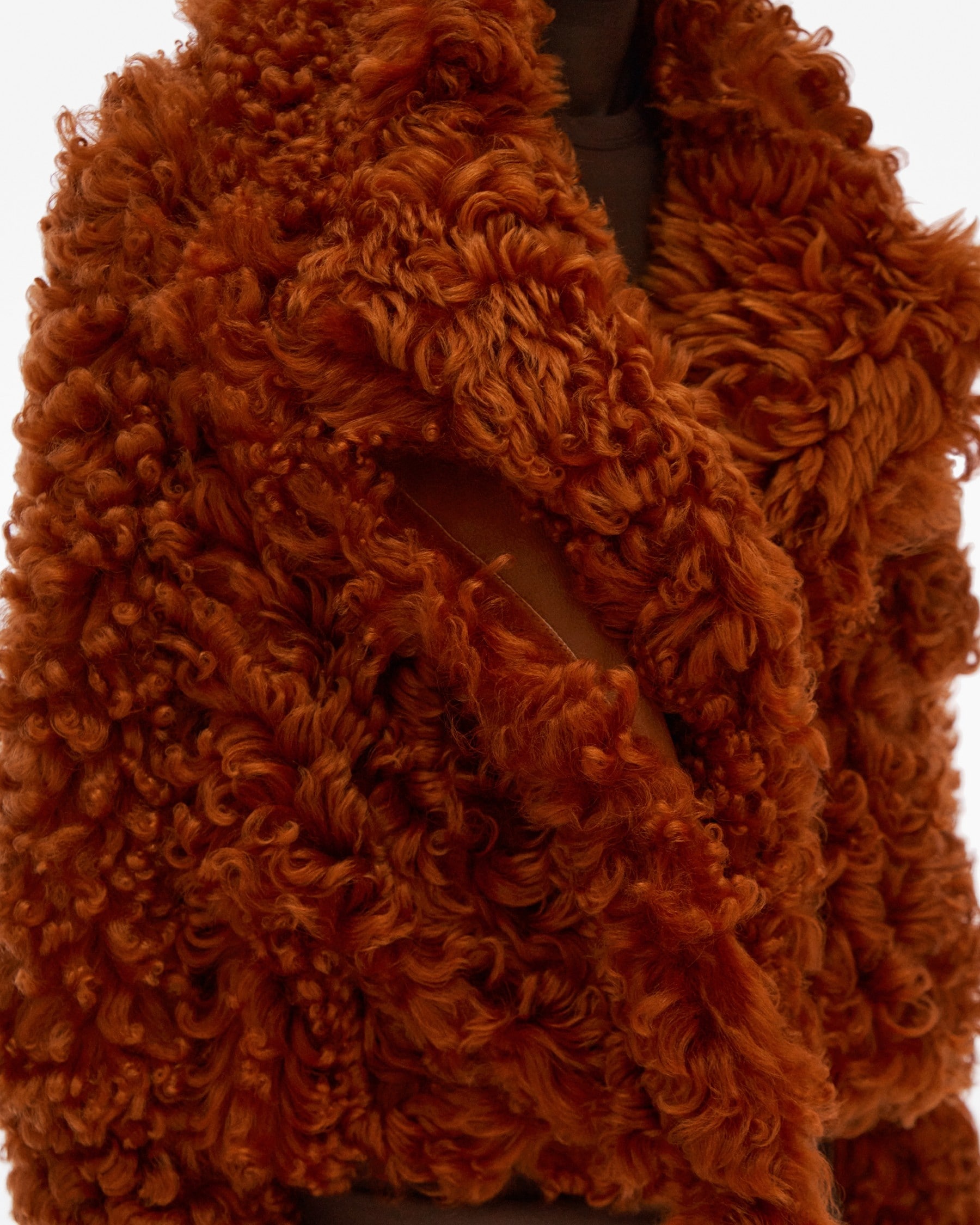CROPPED SHEARLING TRENCH JACKET - 6