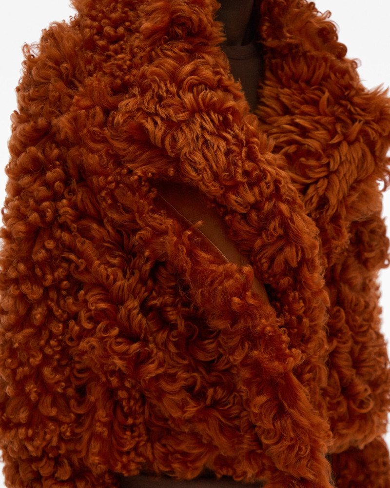 CROPPED SHEARLING TRENCH JACKET 6