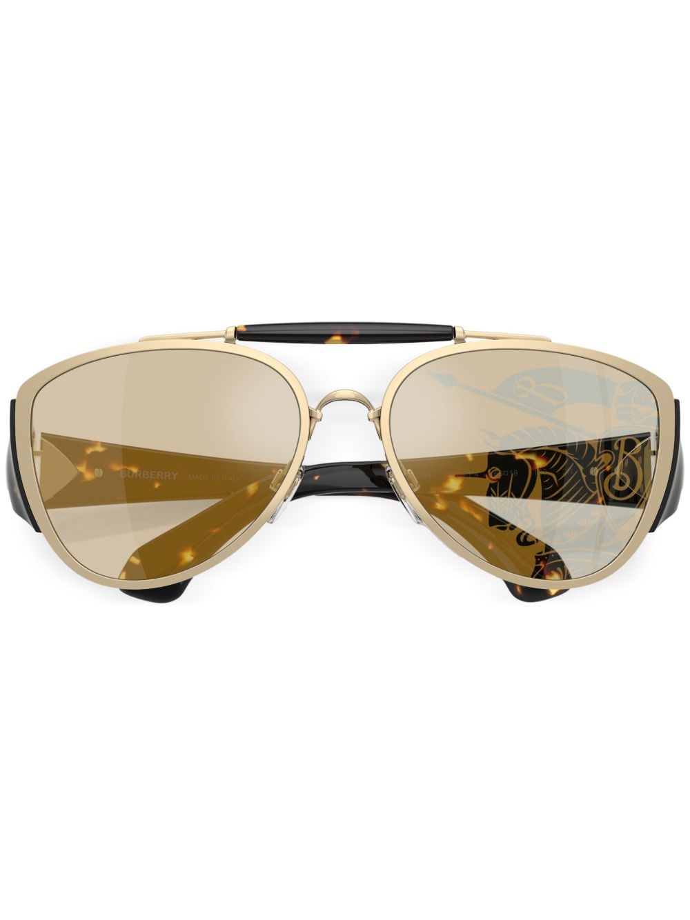 tortoise-shell pilot frame sunglasses - 5