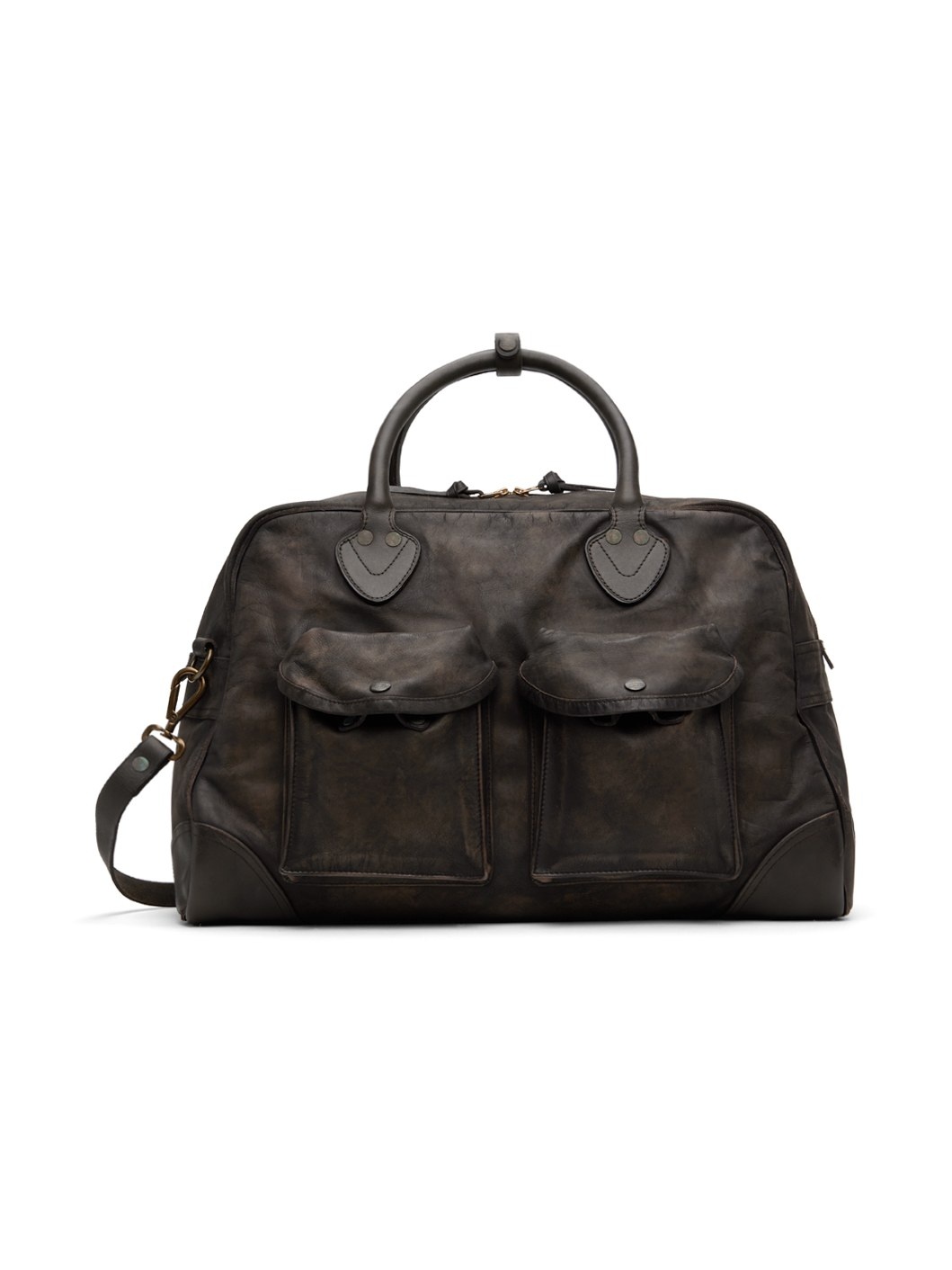 Brown Leather Duffle Bag - 1