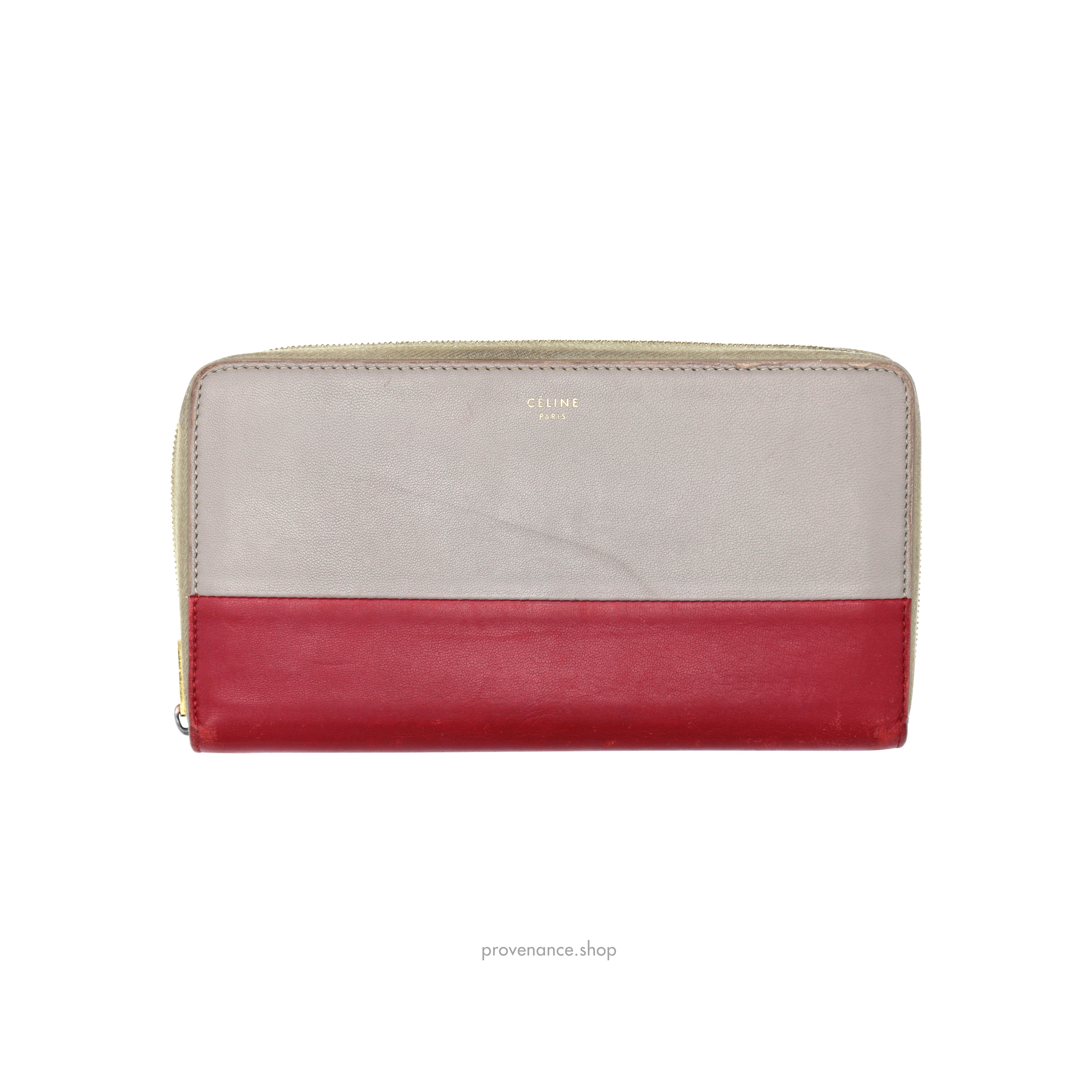 Celine Multifunction Zip Wallet - Grey/Red - 1