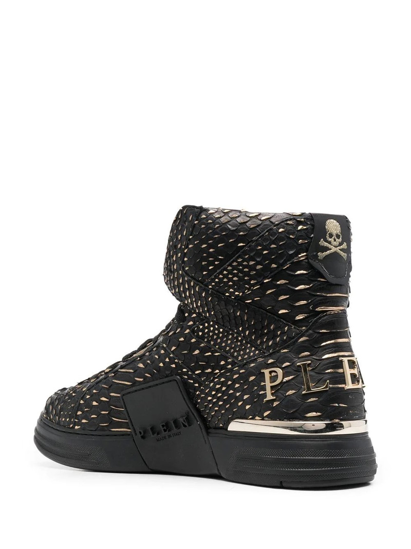snakeskin-effect high-top sneakers 3