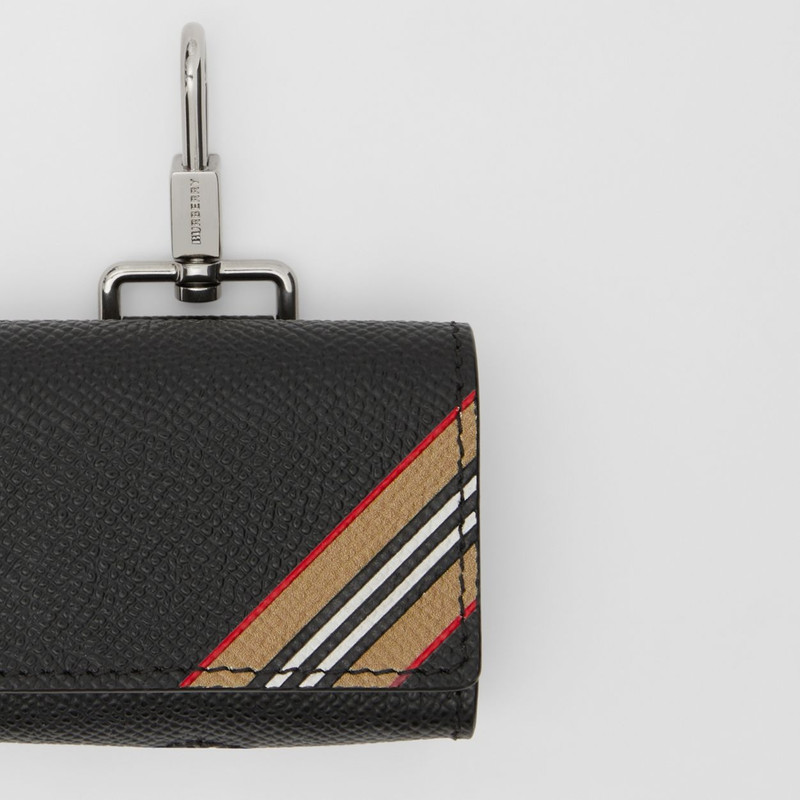Burberry Icon Stripe Print Grainy Leather AirPods Pro Case outlook