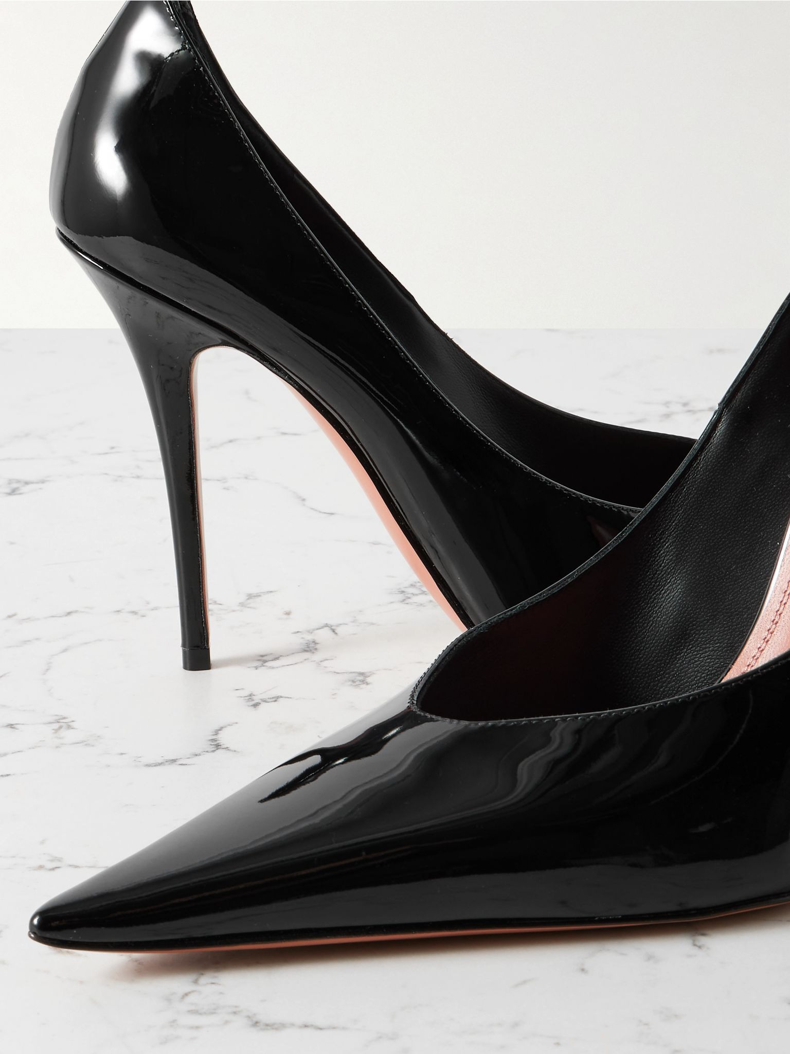 Anok patent-leather point-toe pumps Black - 4