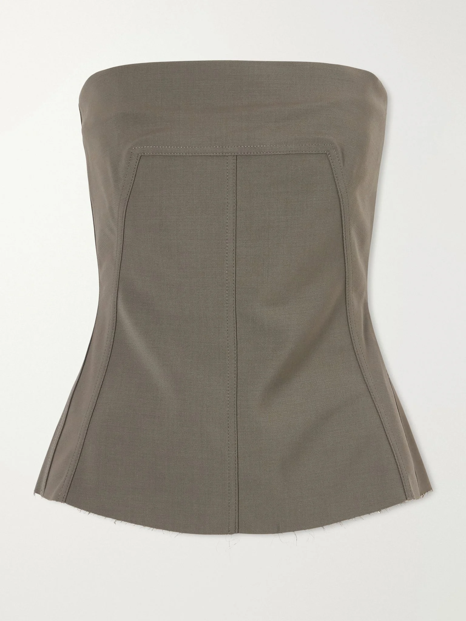 Strapless wool-blend bustier top Gray - 1