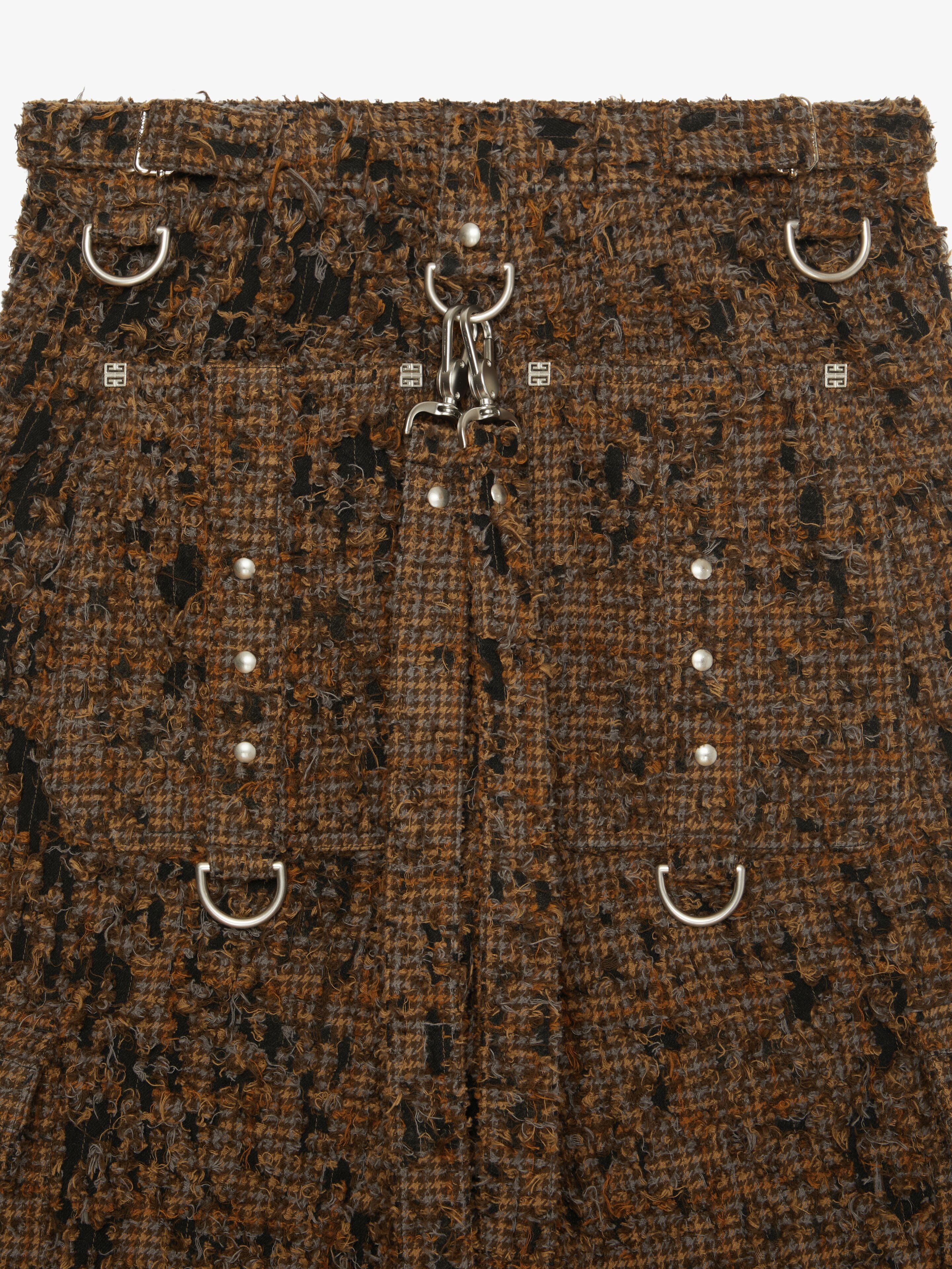 TWO IN ONE DETACHABLE PANTS IN DESTROYED CHECKS WITH SUSPENDERS - 7