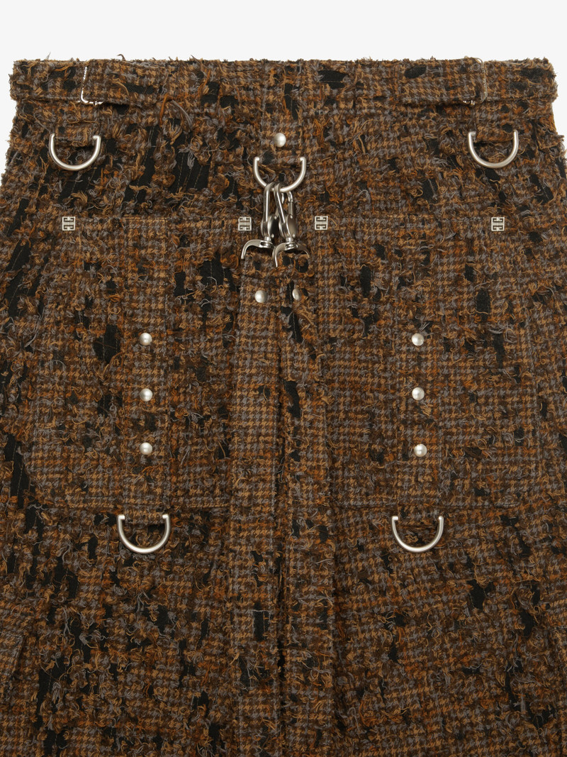 TWO IN ONE DETACHABLE PANTS IN DESTROYED CHECKS WITH SUSPENDERS 7