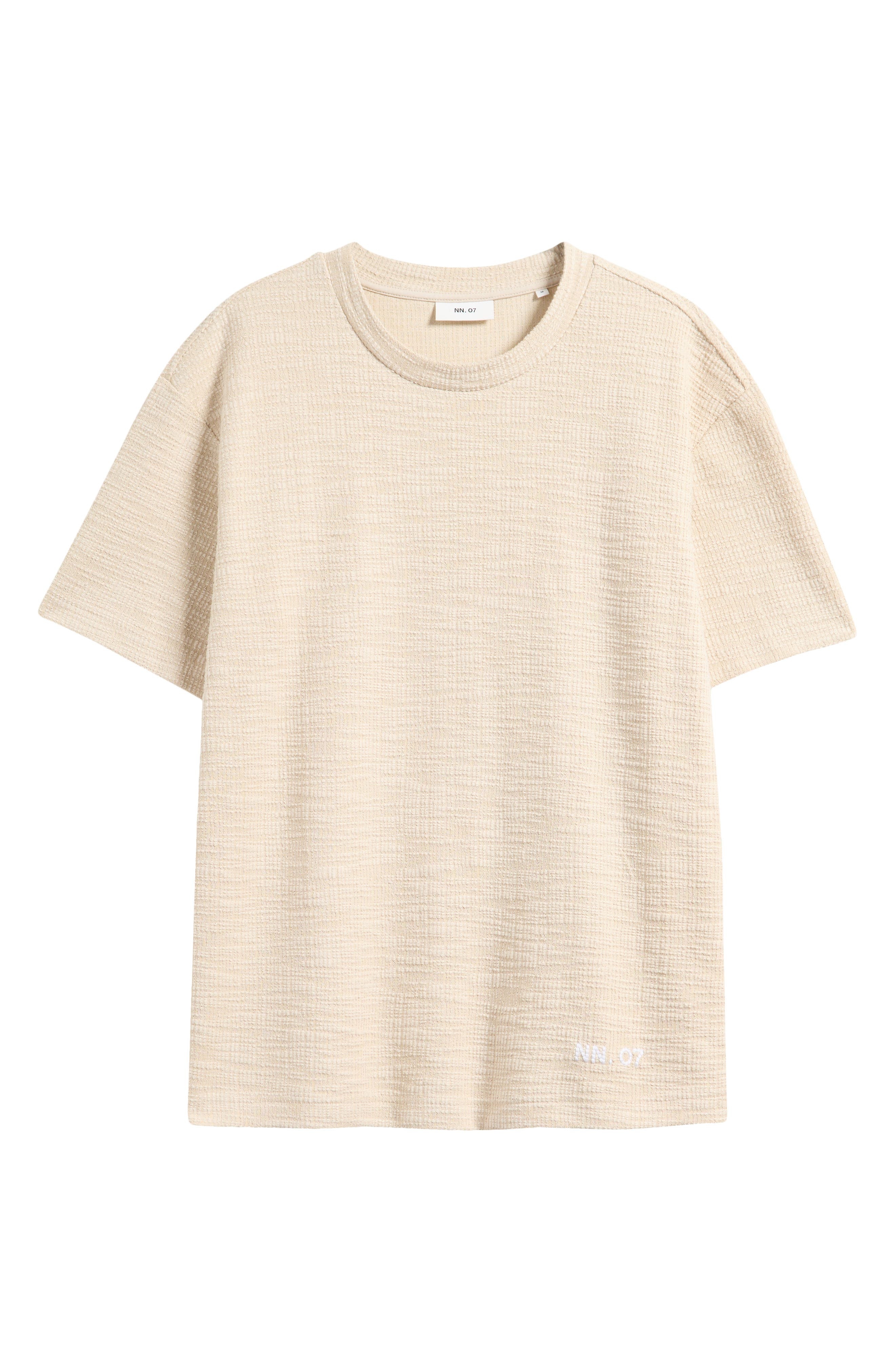 NN07 Nat 3520 Organic Cotton Blend Bouclé T-Shirt in Ecru at Nordstrom - 5