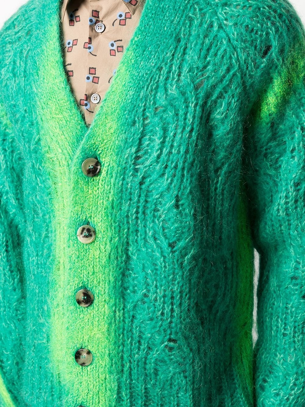 gradient-effect V-neck cardigan - 5