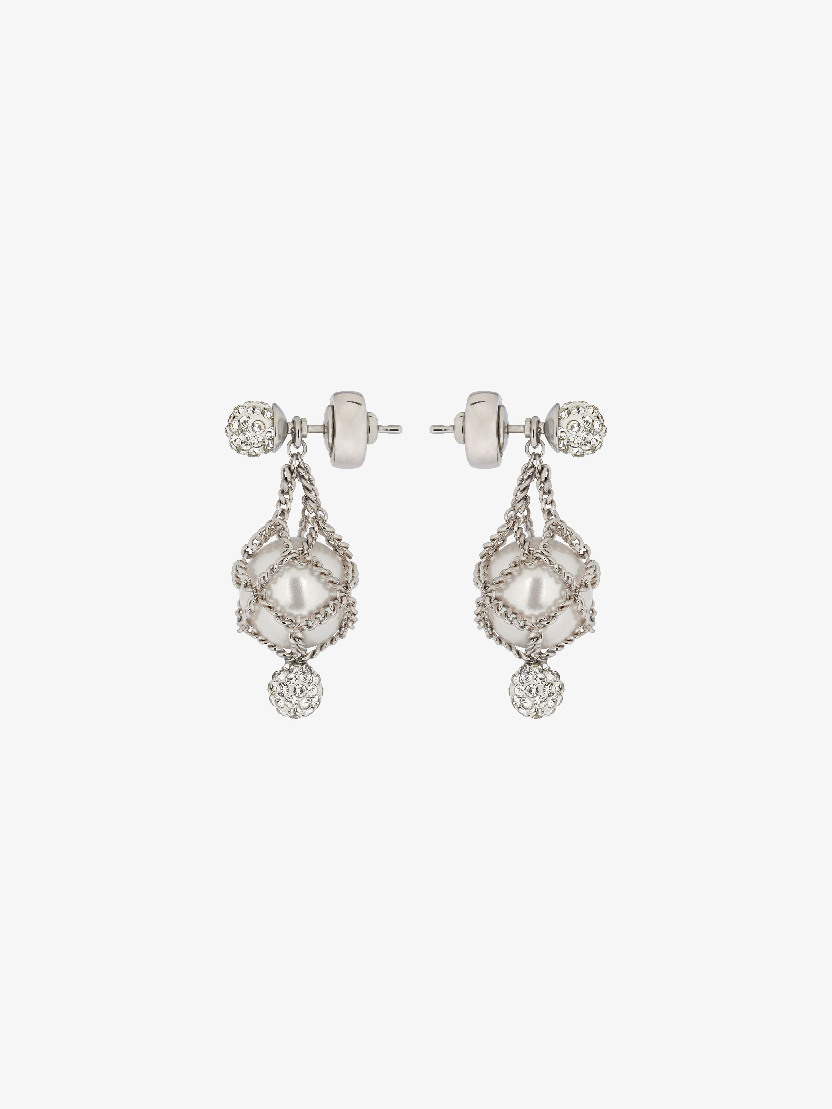 PEARLING EARRINGS IN METAL WITH PEARLS AND CRYSTALS - 5