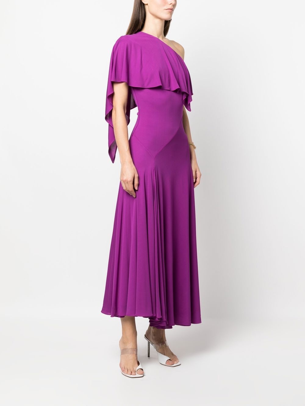 draped one-shoulder dress - 3