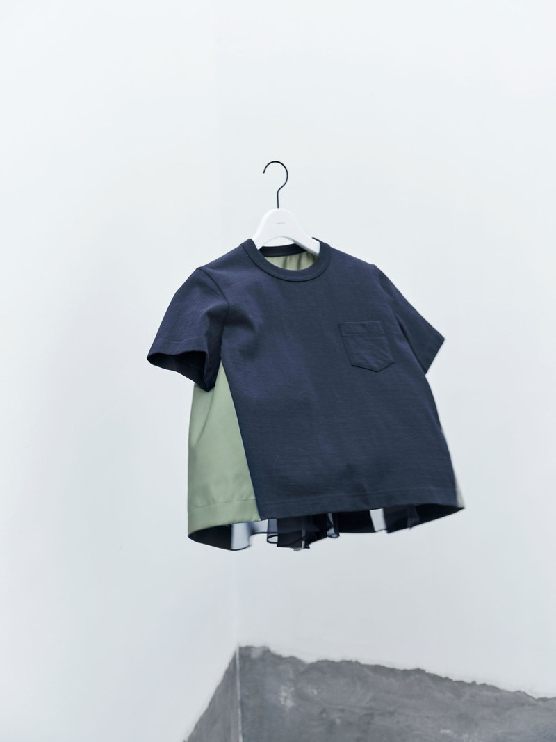 Nylon Twill x Cotton Jersey T-Shirt - 1