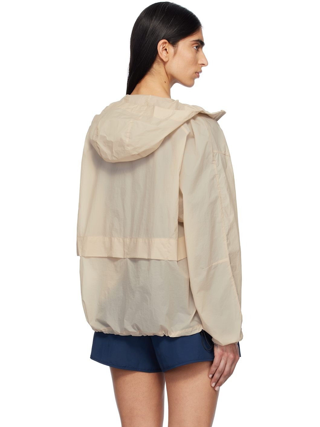 Beige Cropped Ultralight Wind Sport Jacket - 3