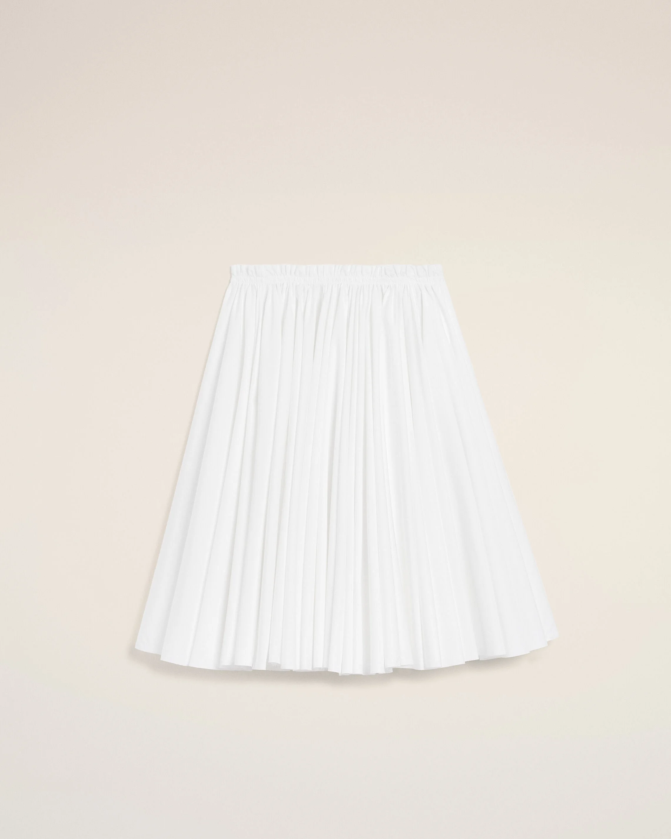 WHITE COTTON MIDI COROLLA SKIRT - 1