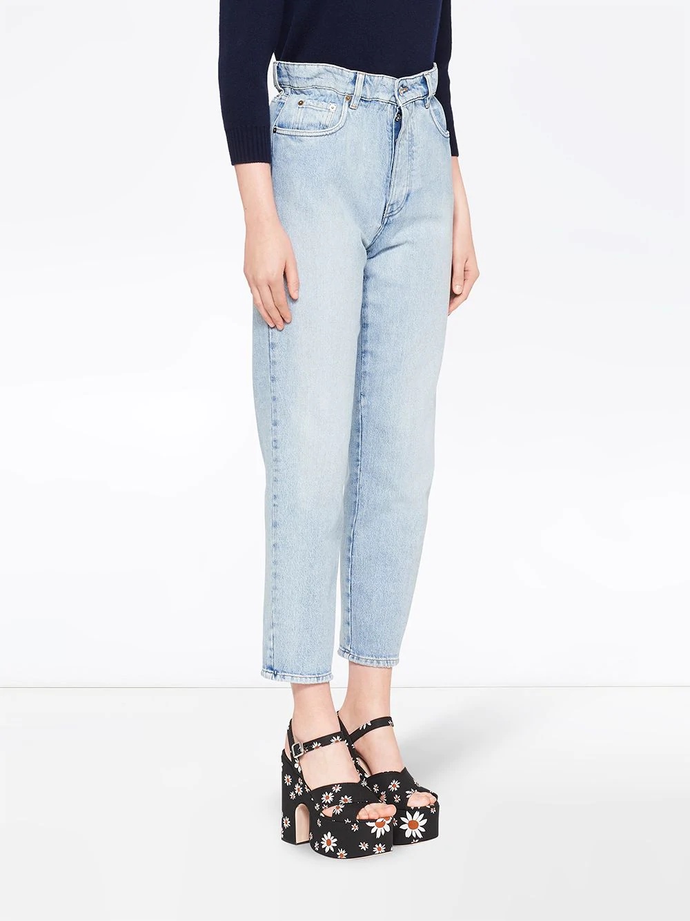 high-waisted straight-leg jeans - 3