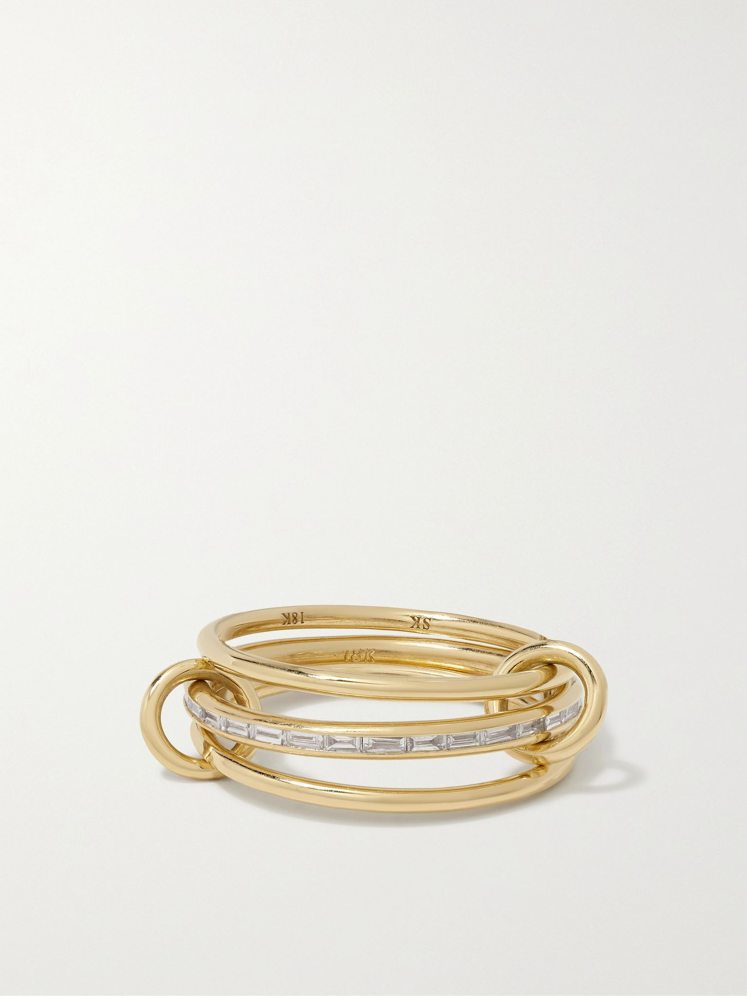 Rhea set of three 18-karat gold diamond rings Gold - 3