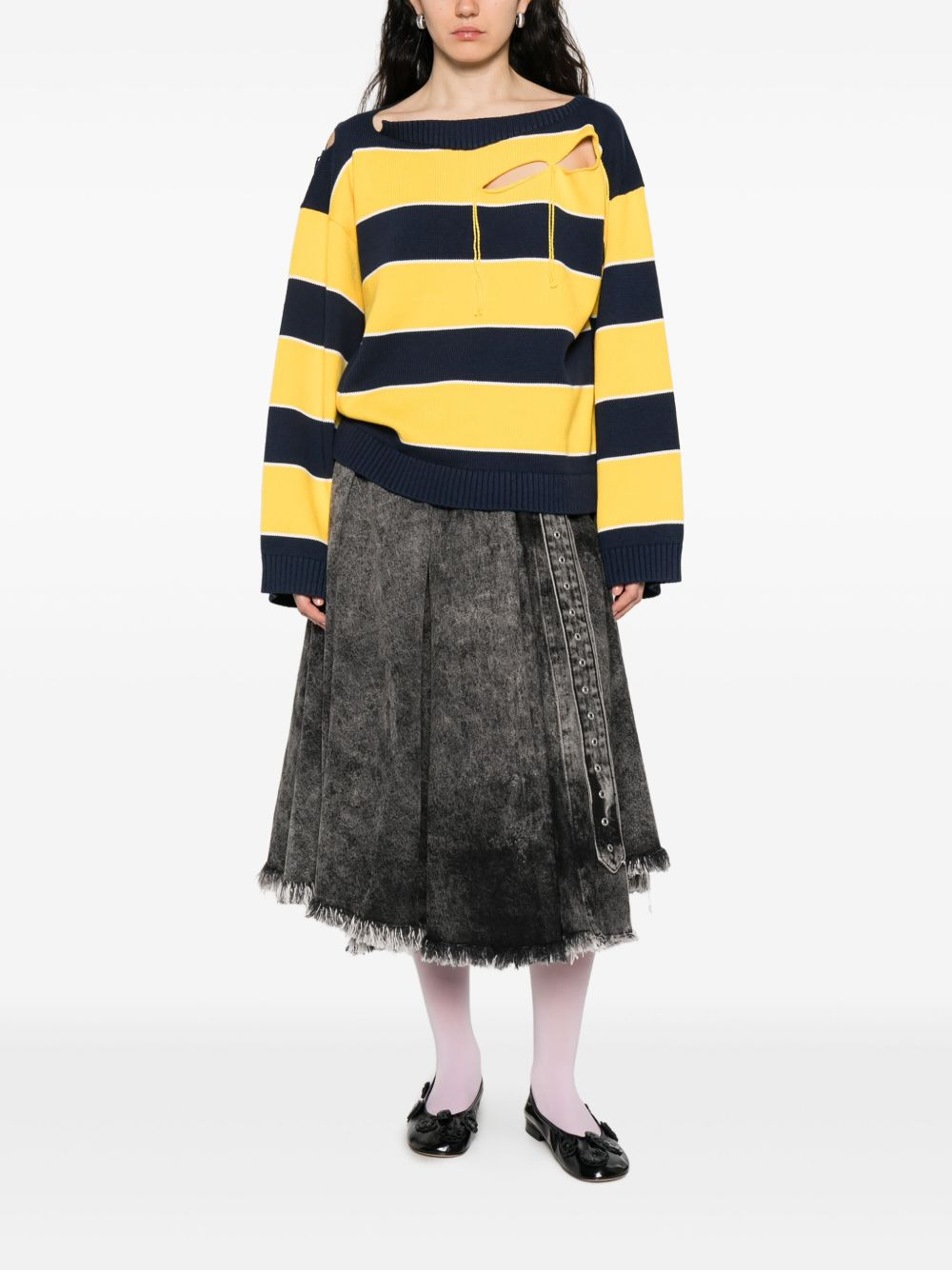 slash stripe sweater - 3