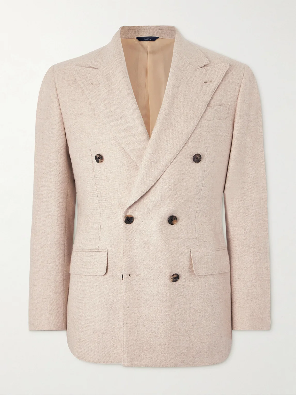 Unstructured Double-Breasted Cashmere Blazer - 1