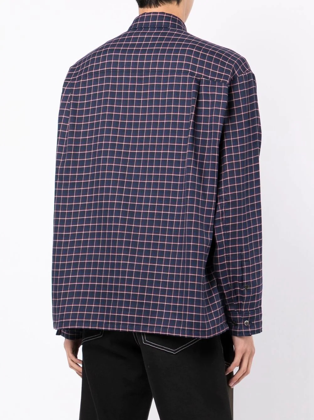 patch-pocket check flannel shirt - 4