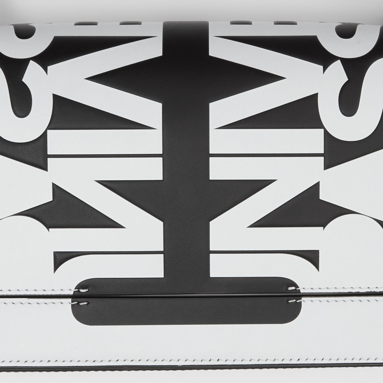 Slogan Print Leather Crossbody Bag - 2