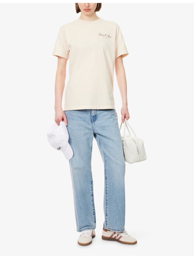 Sporty & Rich Farm Vendome Logo-Print Cotton T-Shirt outlook