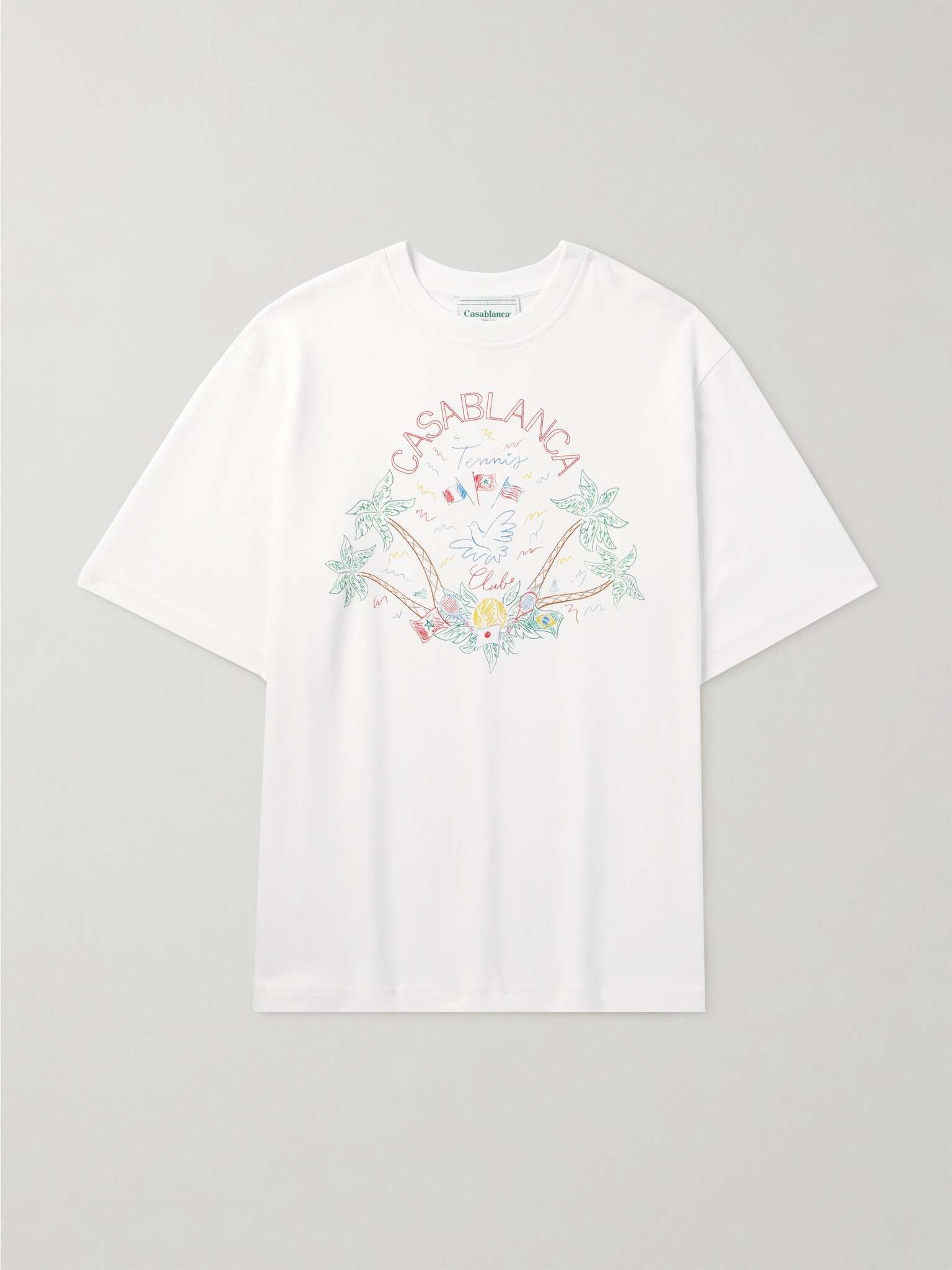 Crayon Tennis Club Logo-Print Organic Cotton-Jersey T-Shirt - 1