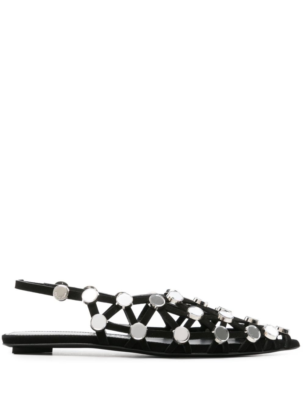 The Attico Grid rhinestone-embellished ballerinas - 1