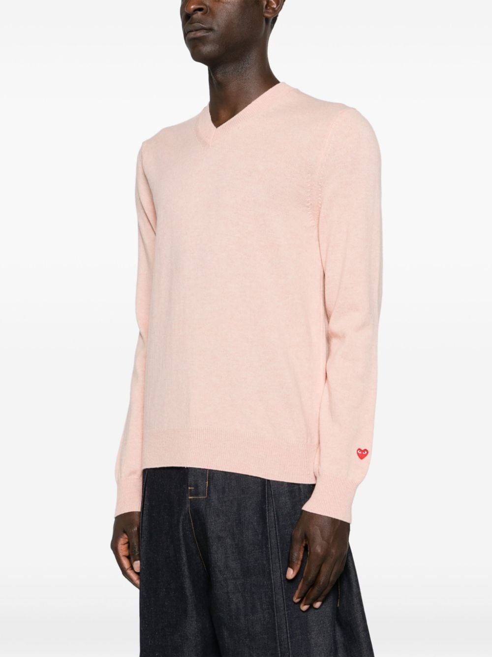 V-neck wool jumper - 4