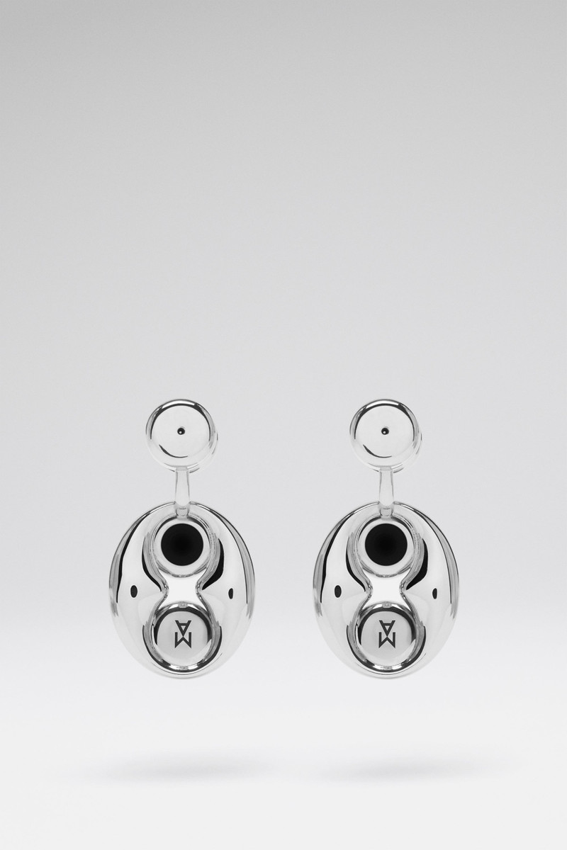 Amina Muaddi IRIS EARRING WHITE CRYSTALS AND SILVER BASE outlook