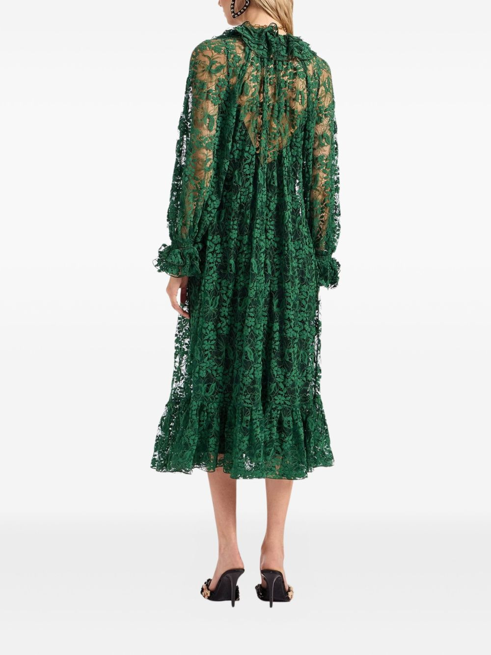 lace-embellishment midi dress - 3