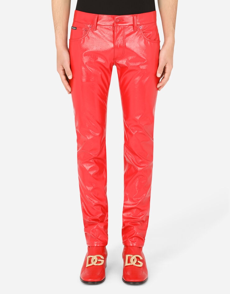 Coated polyester skinny pants - 1