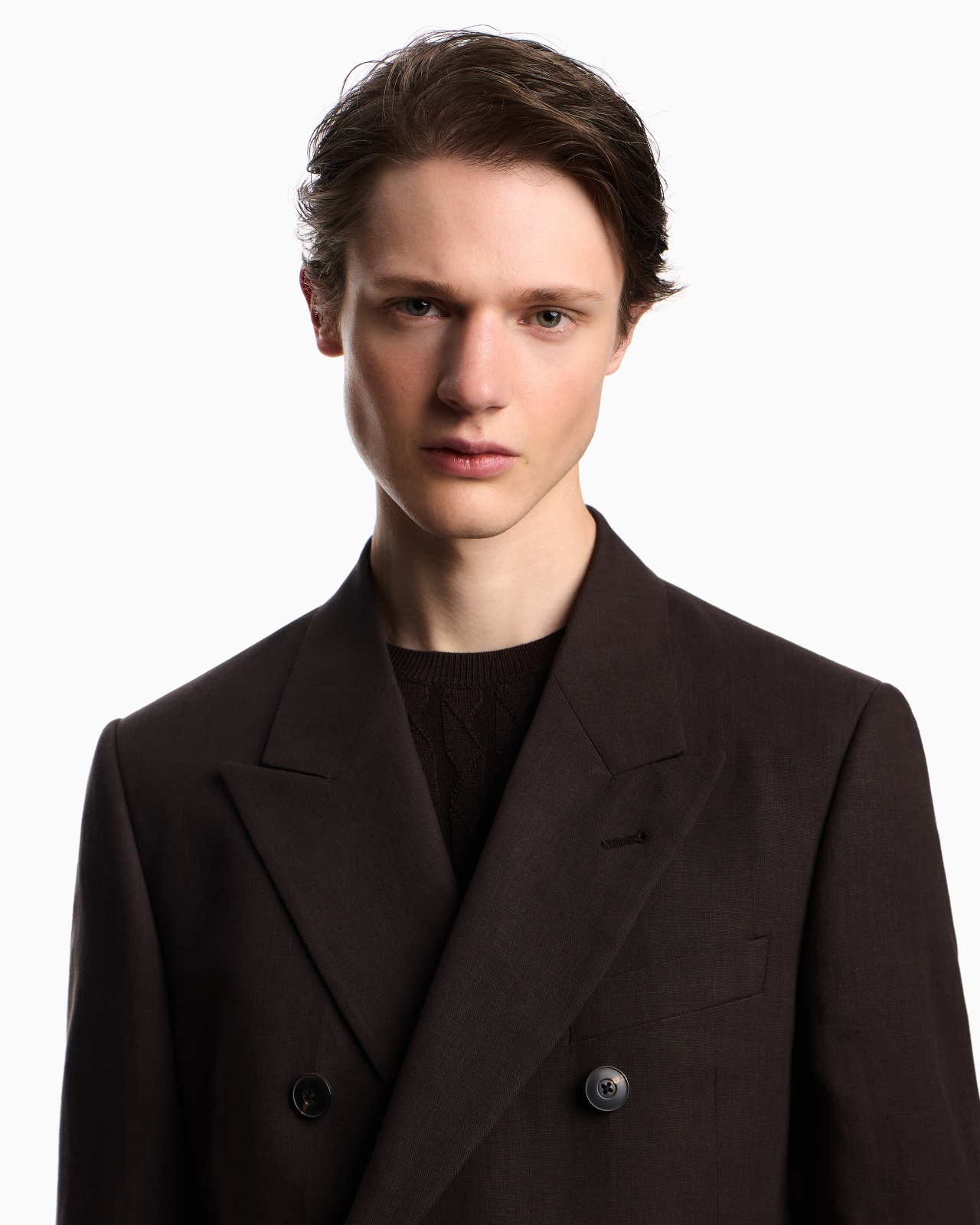 DOUBLE-BREASTED BLAZER IN PURE LINEN - 5