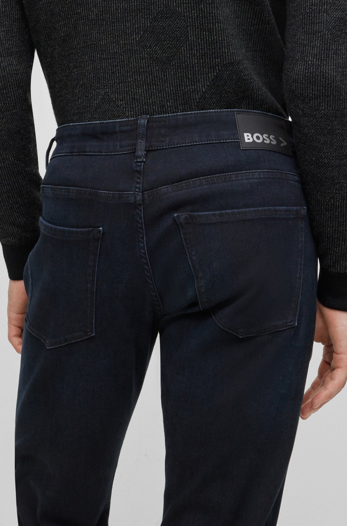 SLIM-FIT JEANS IN BLUE COZY-KNIT DENIM - 5