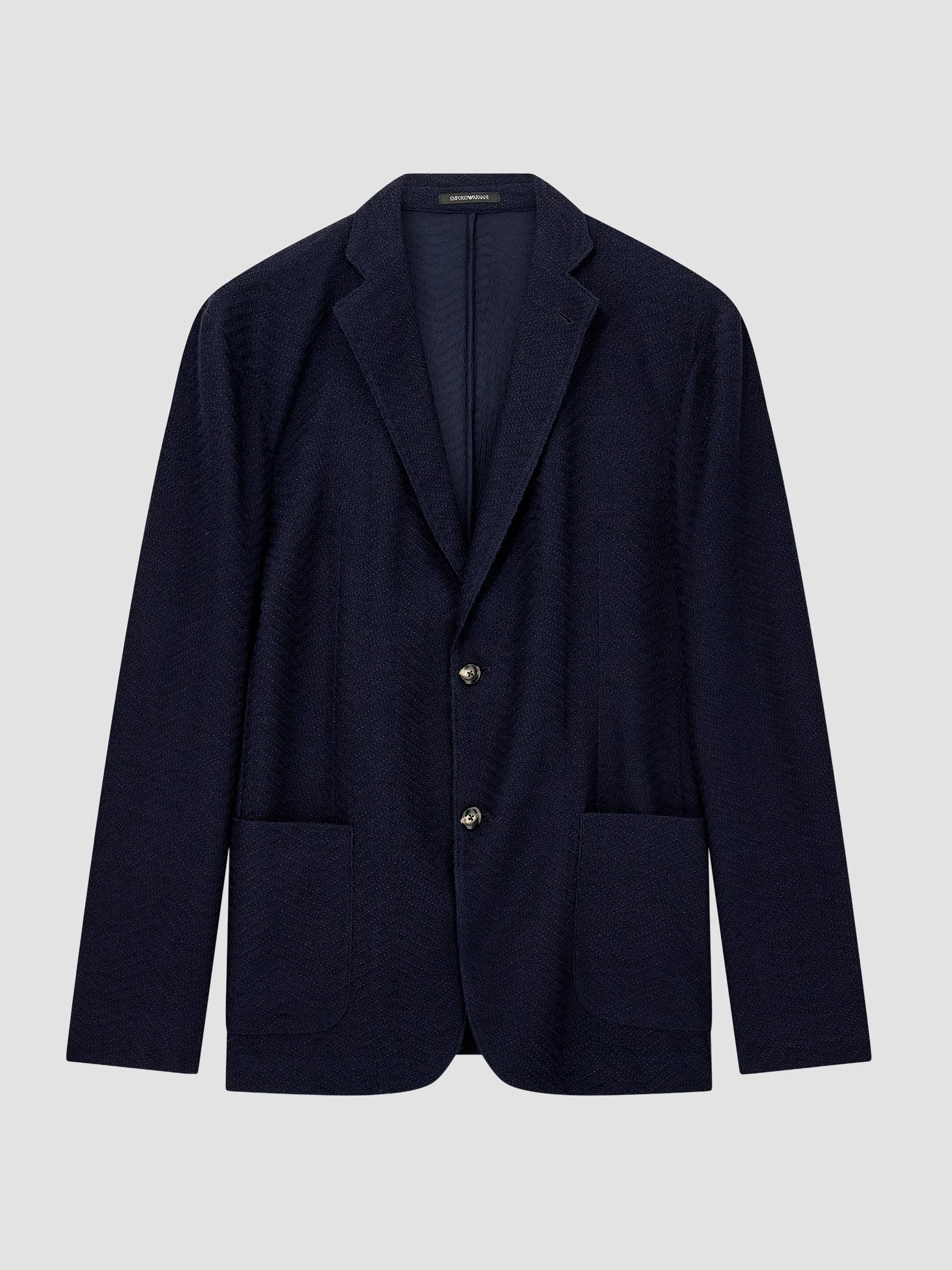 Men's Textured Chevron Soft Jacket - Solid Blue Navy - 1