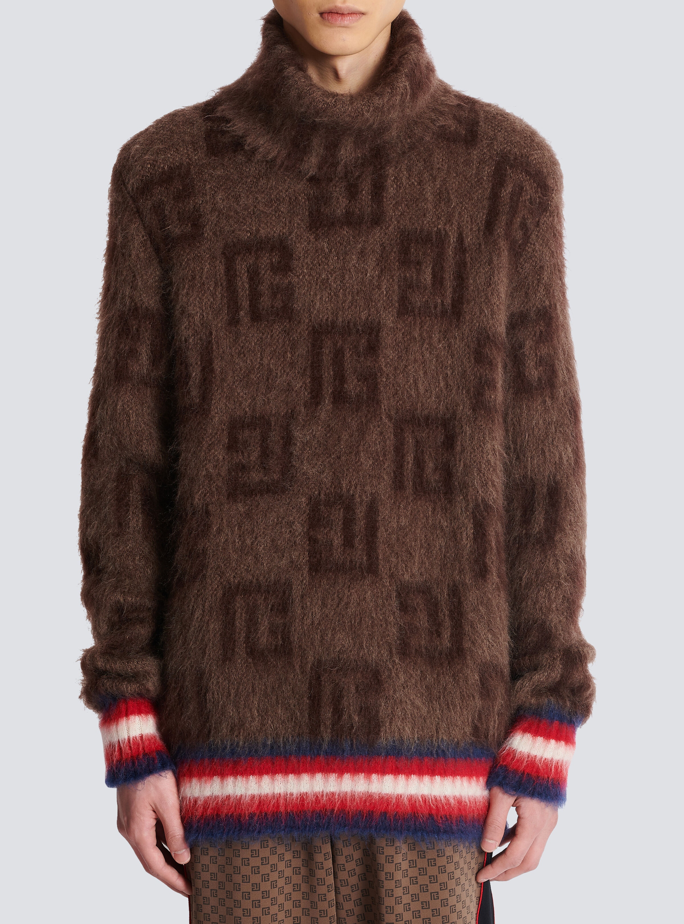 Brushed mohair jumper with monogram print - 5