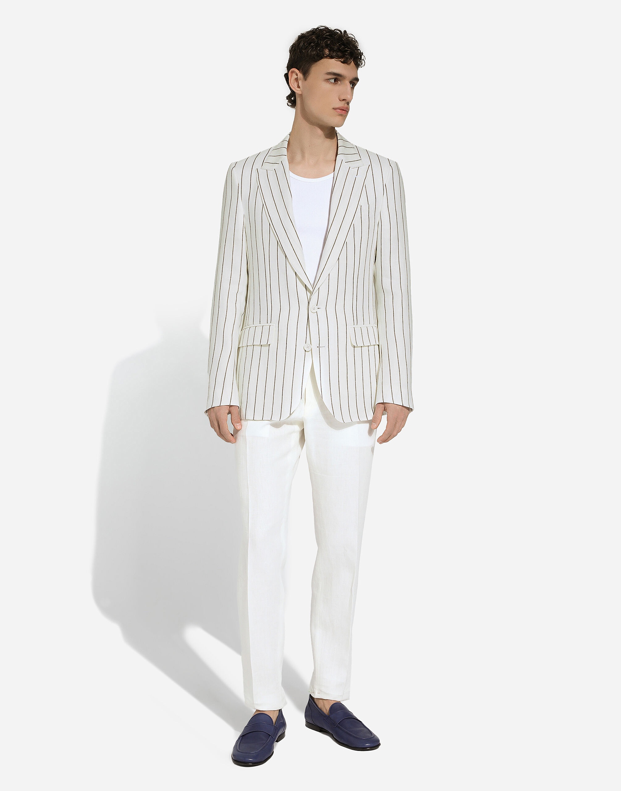 Single-breasted linen Sicilia-fit jacket - 5