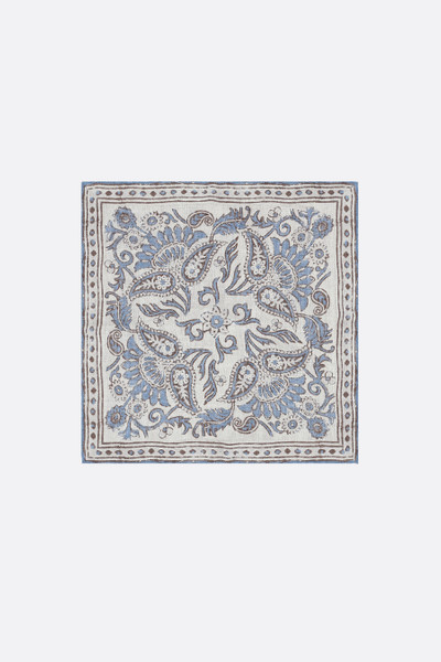 Brunello Cucinelli PAISLEY PRINT LINEN AND SILK POCKET SQUARE outlook