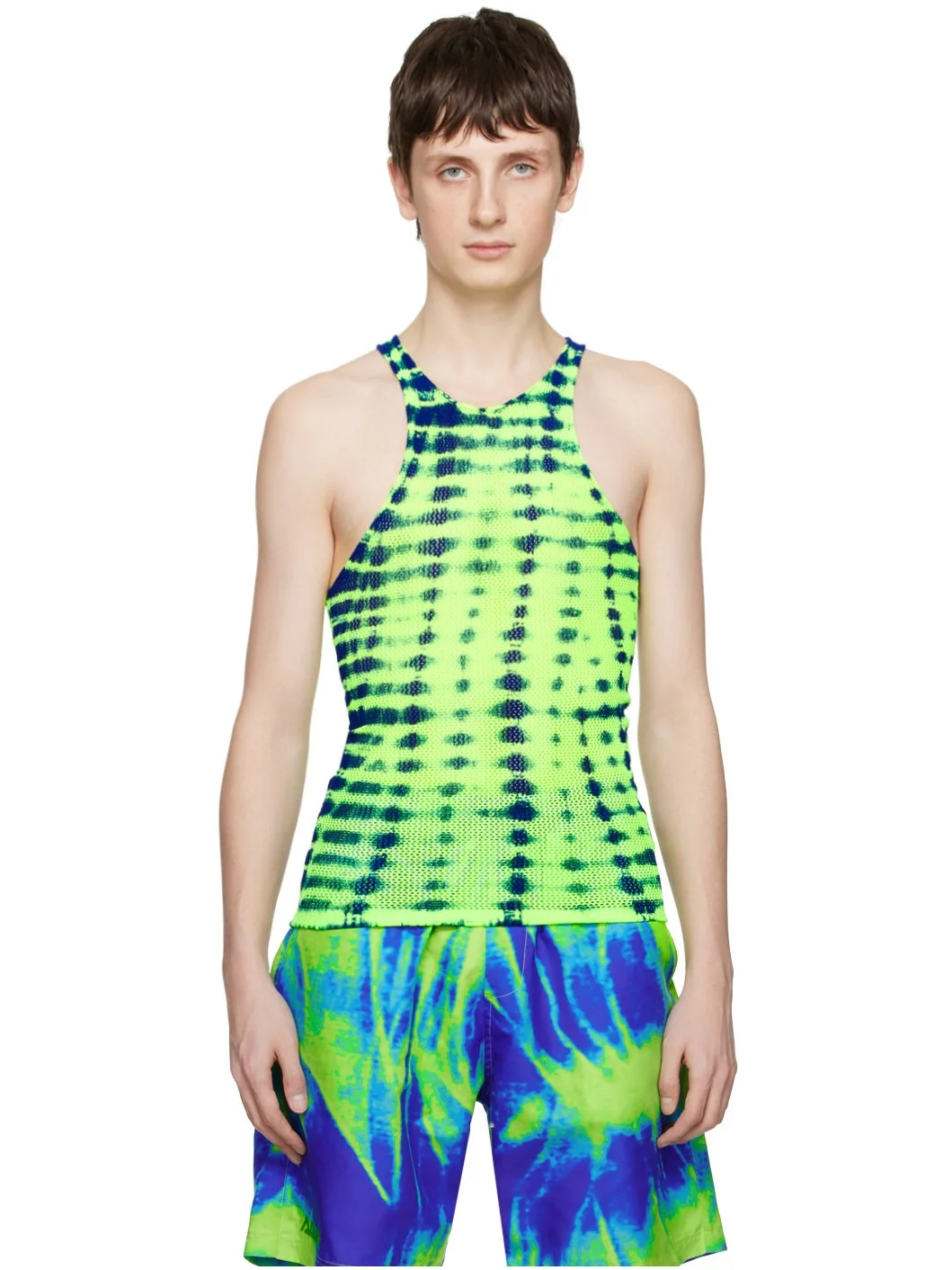 Green & Blue Graphic Tank Top - 1