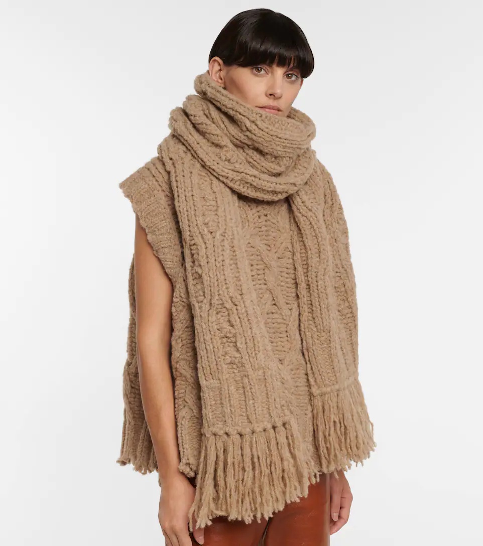 Cable-knit wool-blend scarf - 3