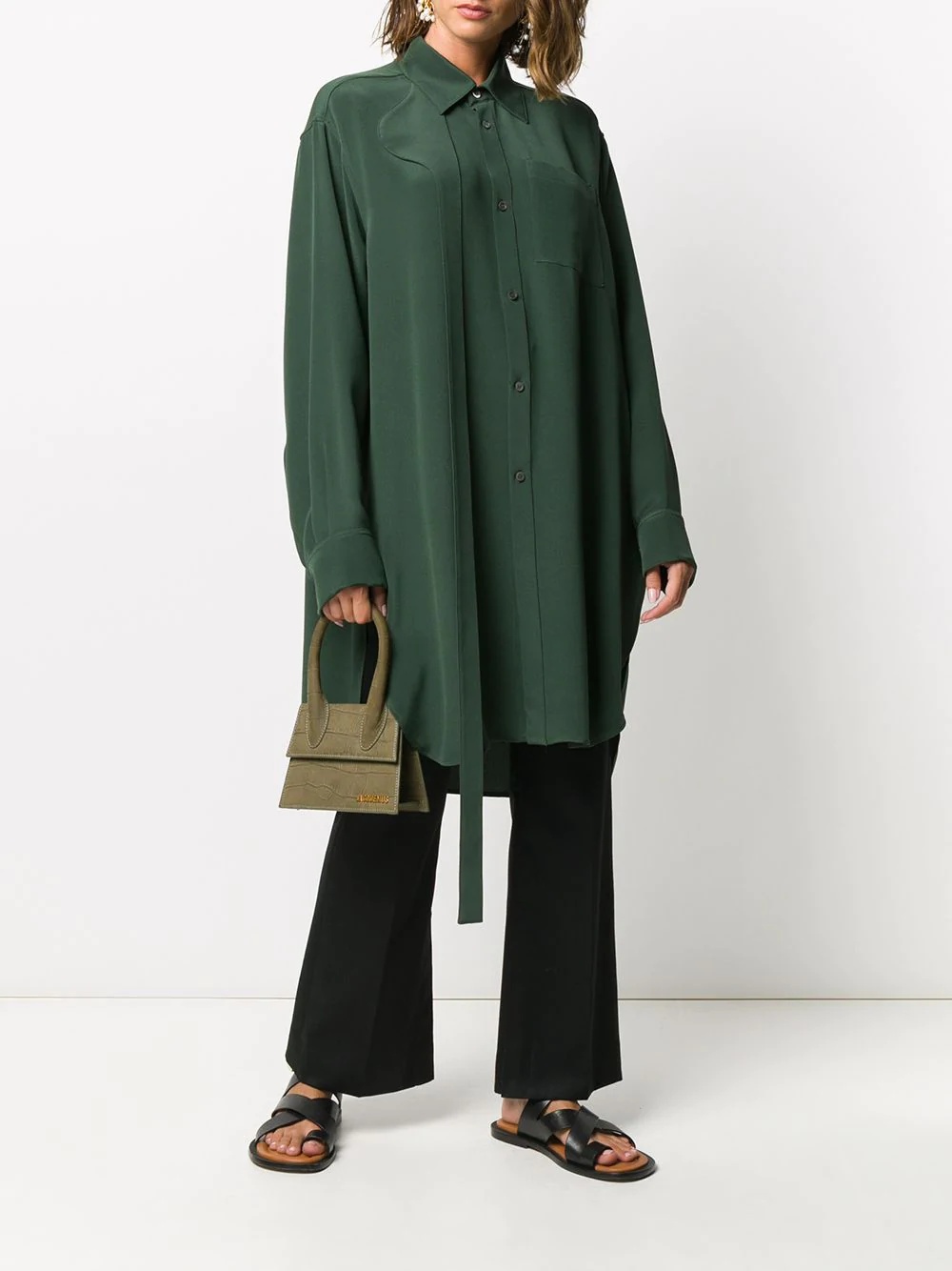 oversized silk shirt - 2