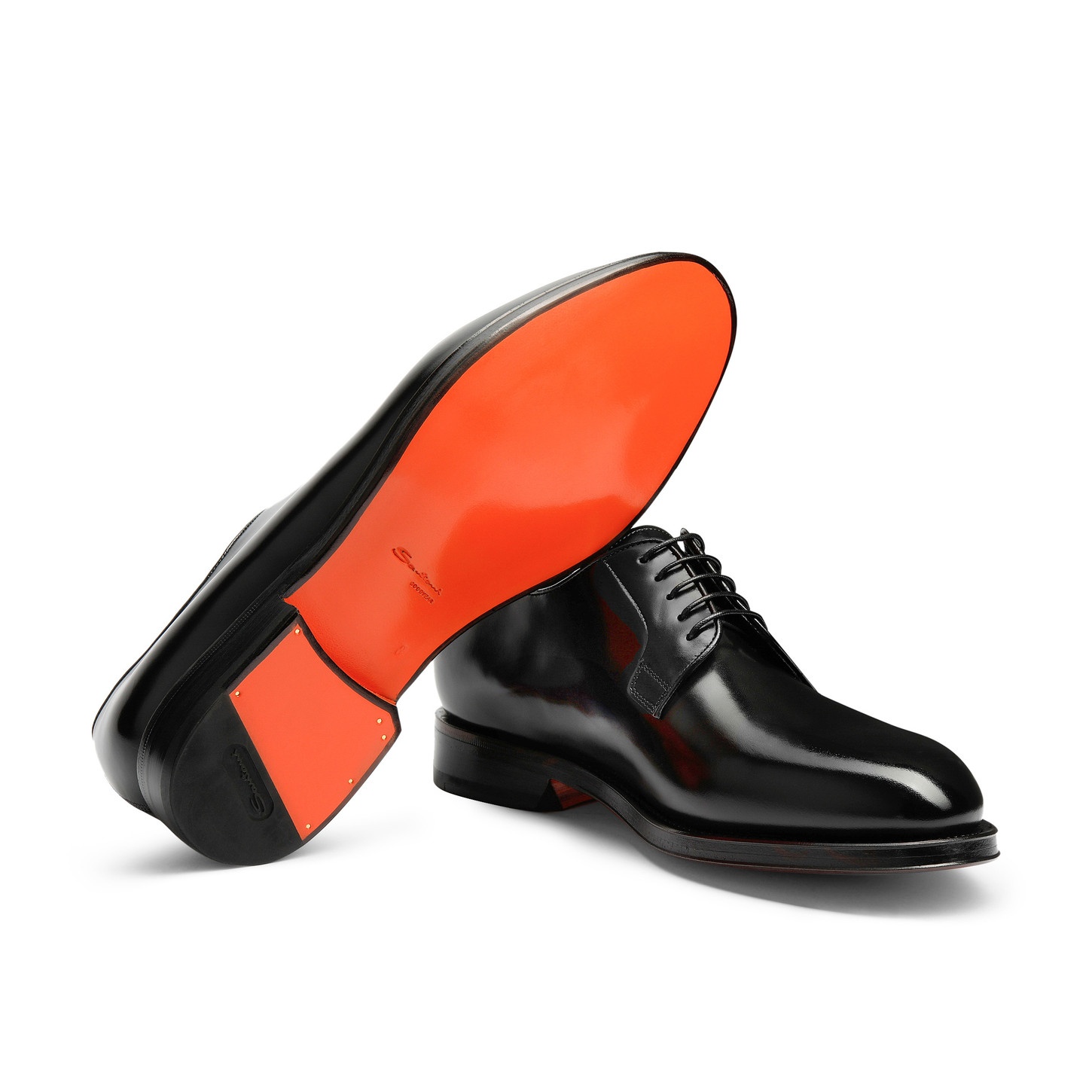 Men’s polished black leather Derby shoe - 4