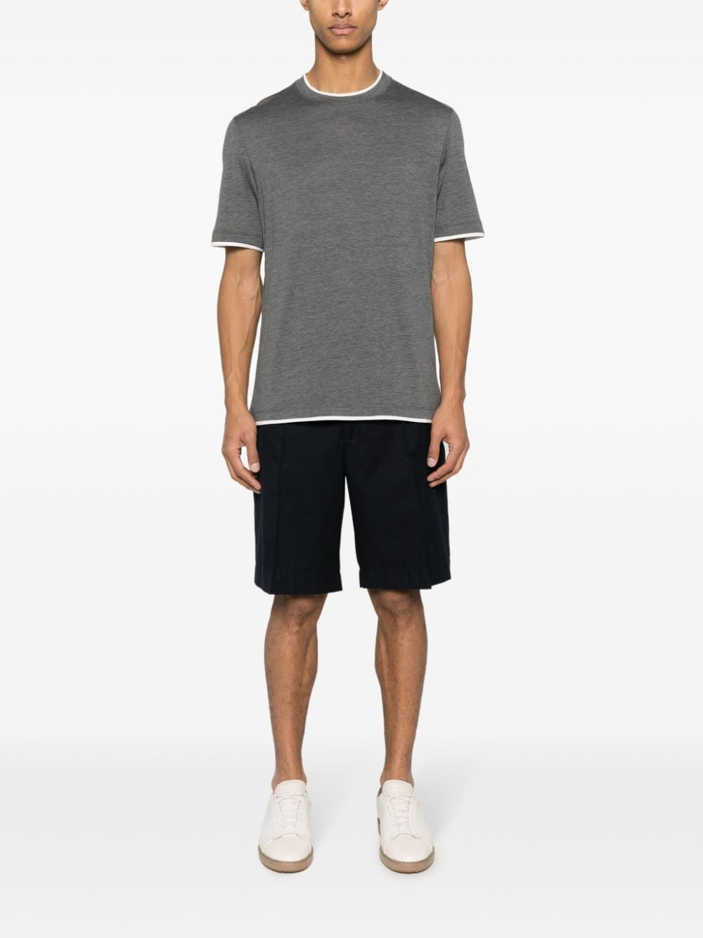 contrast-trim T-shirt - 2