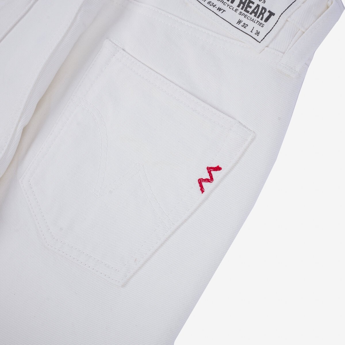 IH-634-WT 13.5oz Denim Straight Cut Jeans - White - 7