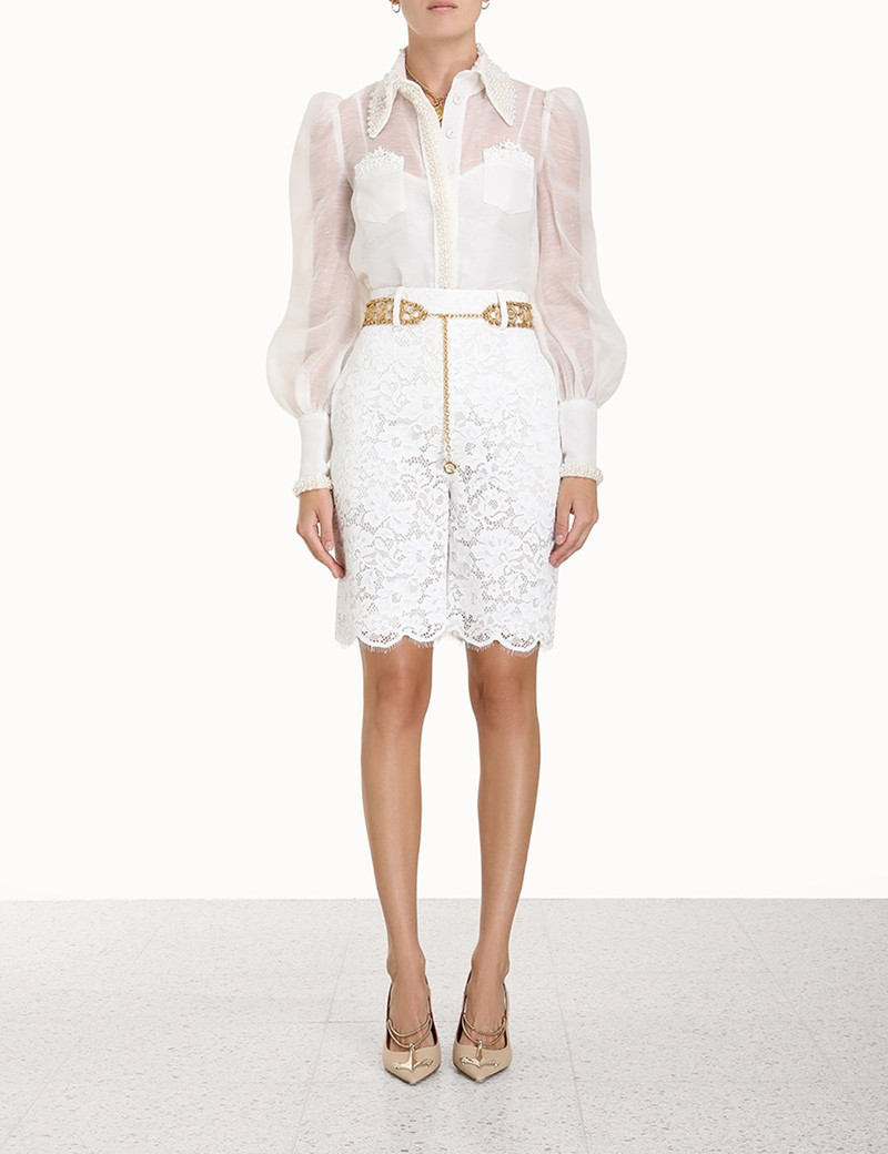 Zimmermann HIGH TIDE LACE LONG LINE SHORT outlook