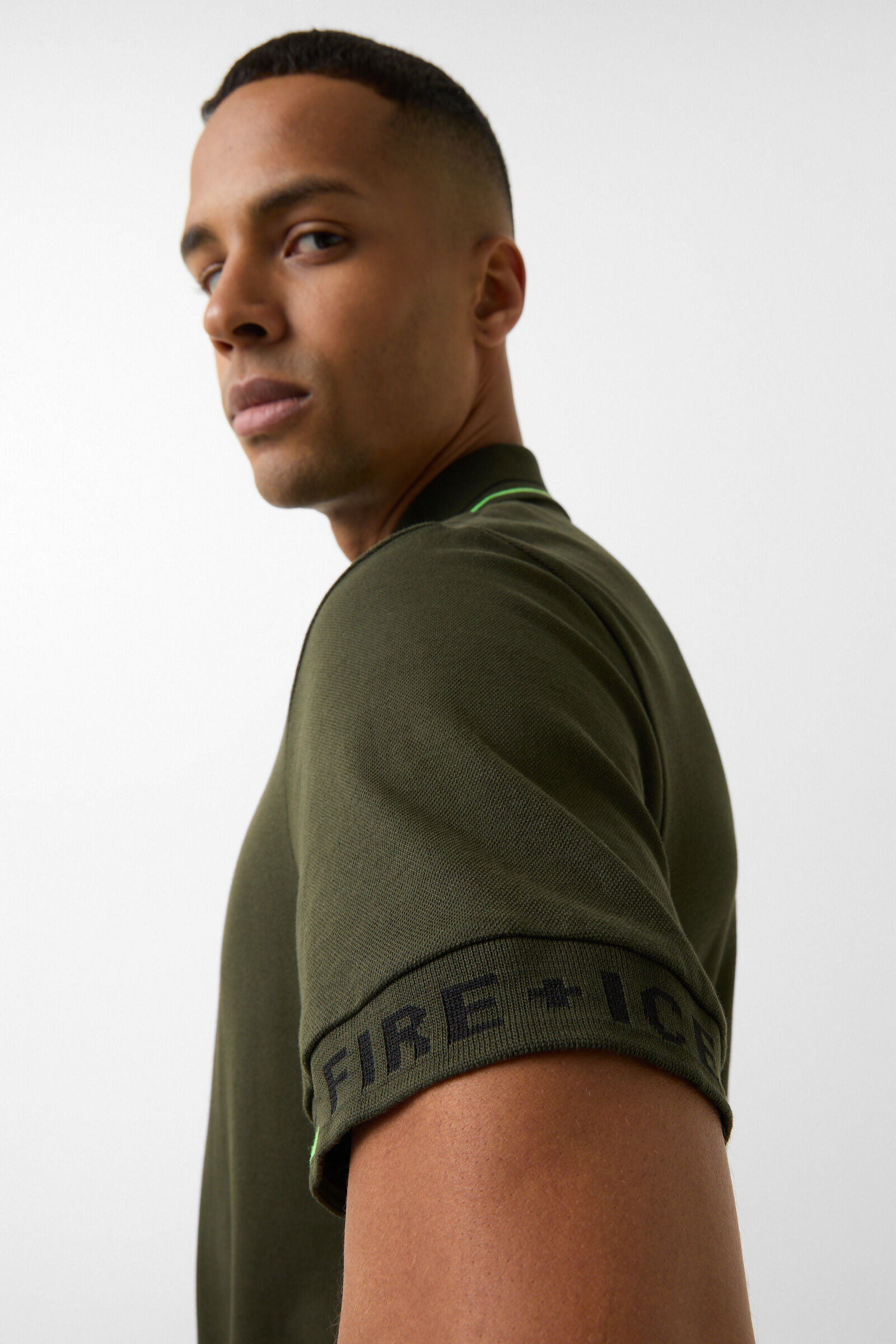 Arjan polo shirt in Olive green/lime - 5