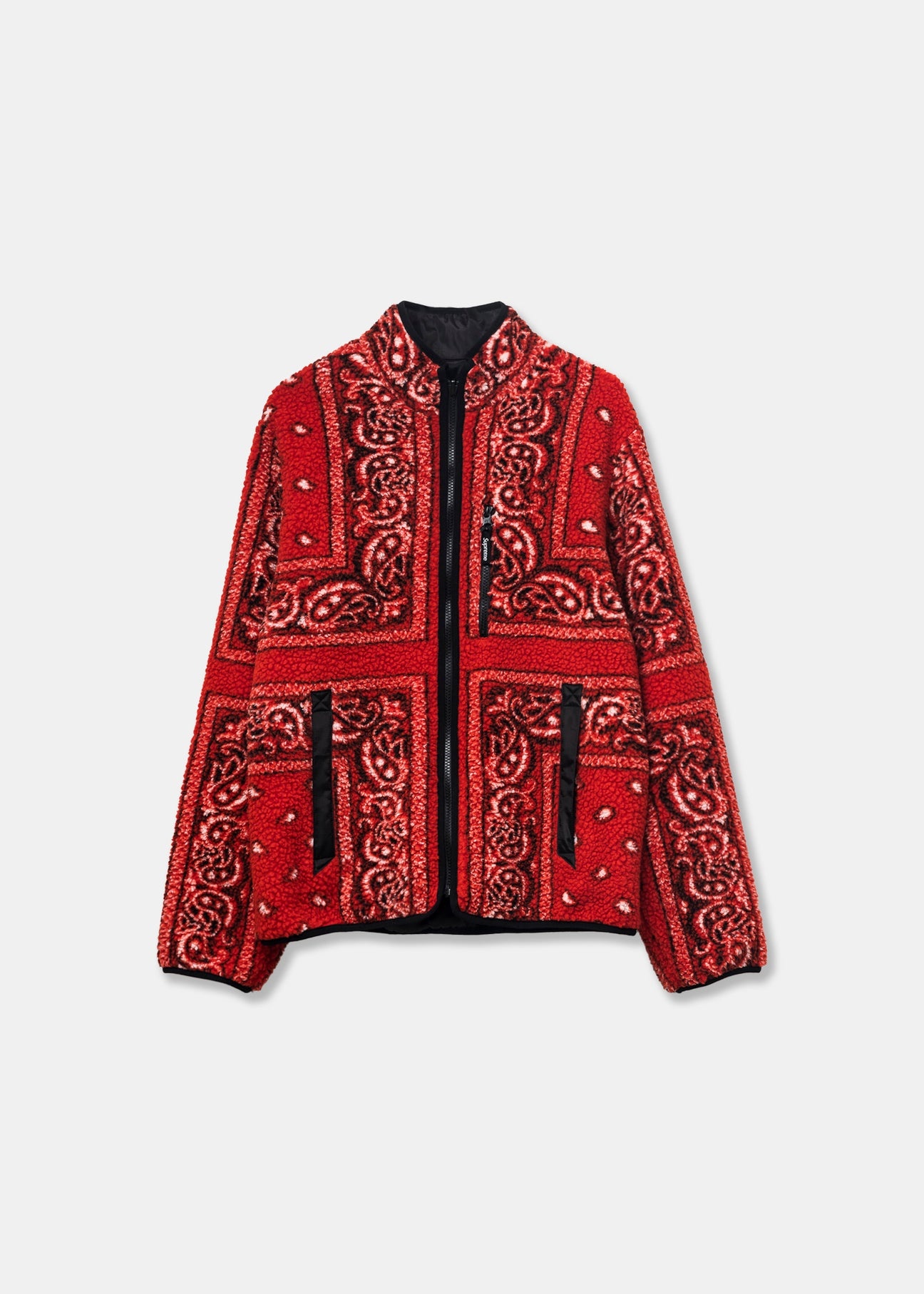 Supreme Reversible Bandana Fleece Jacket FW19 Red - 1