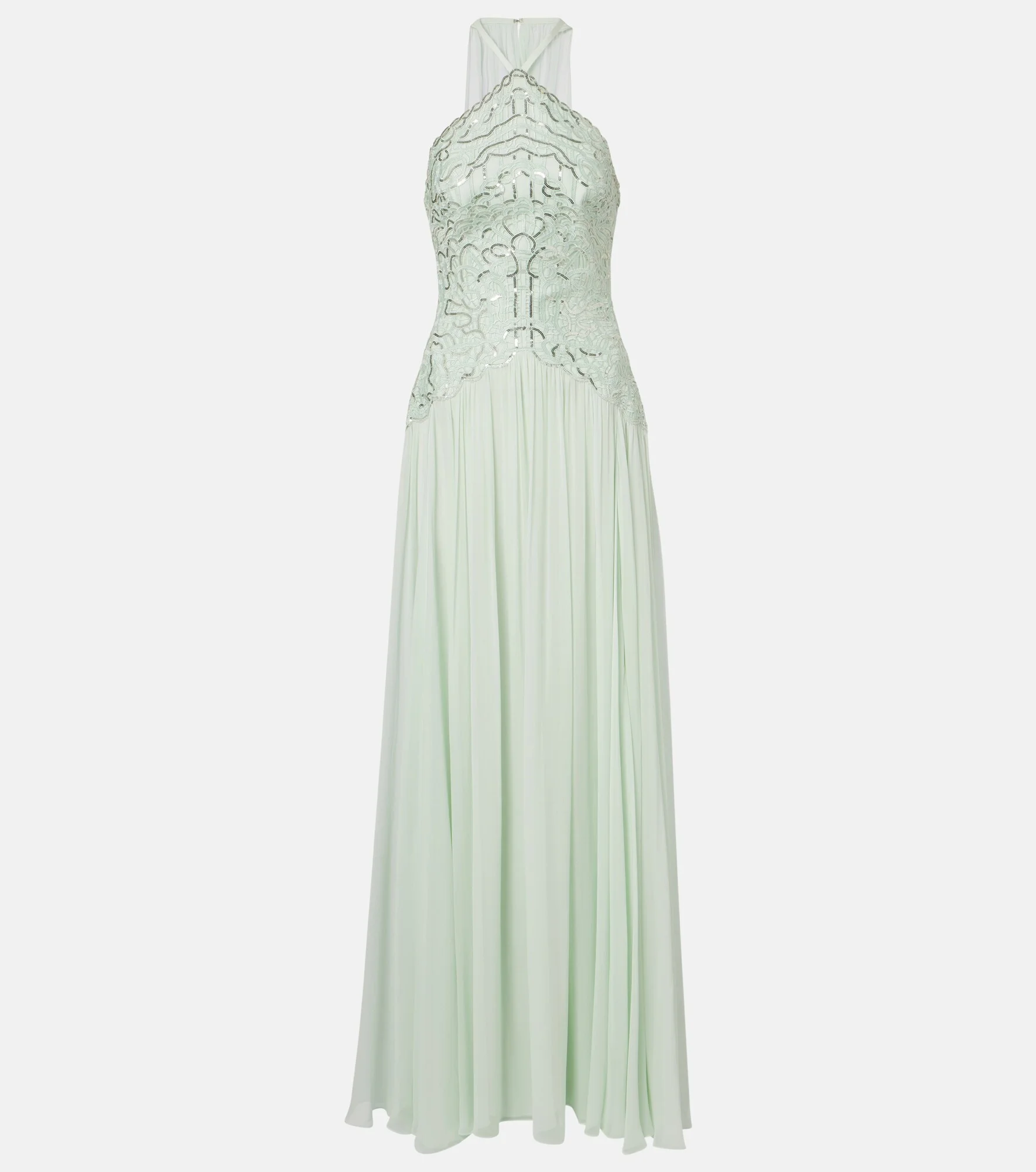 Sequined silk-blend gown - 1