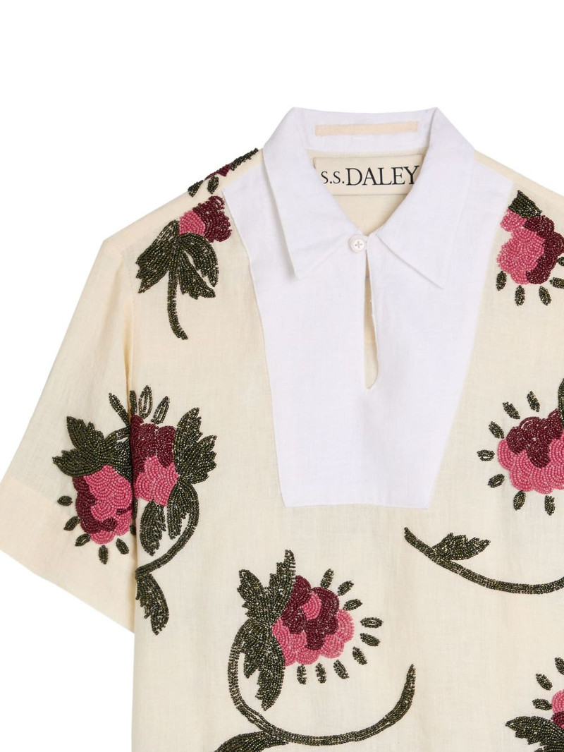 S.S.DALEY Iona beaded linen top outlook
