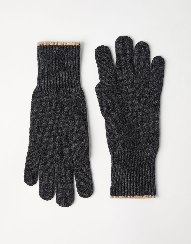 Cashmere knit gloves 1