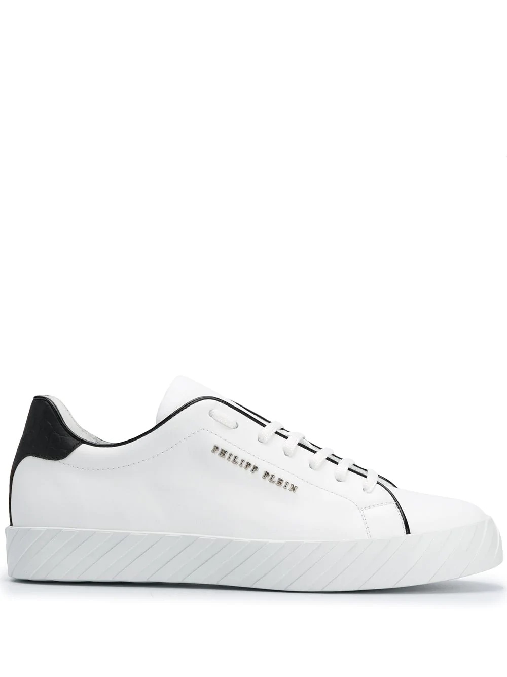 low-top leather sneakers - 1